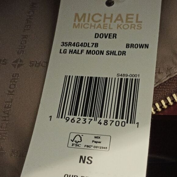 👑👜🔥MK MICHAEL KORS DOVER LG HALF-MOON HOBO PEBBLED LEATHER SHOULDER BAG POPPY - Picture 4 of 10